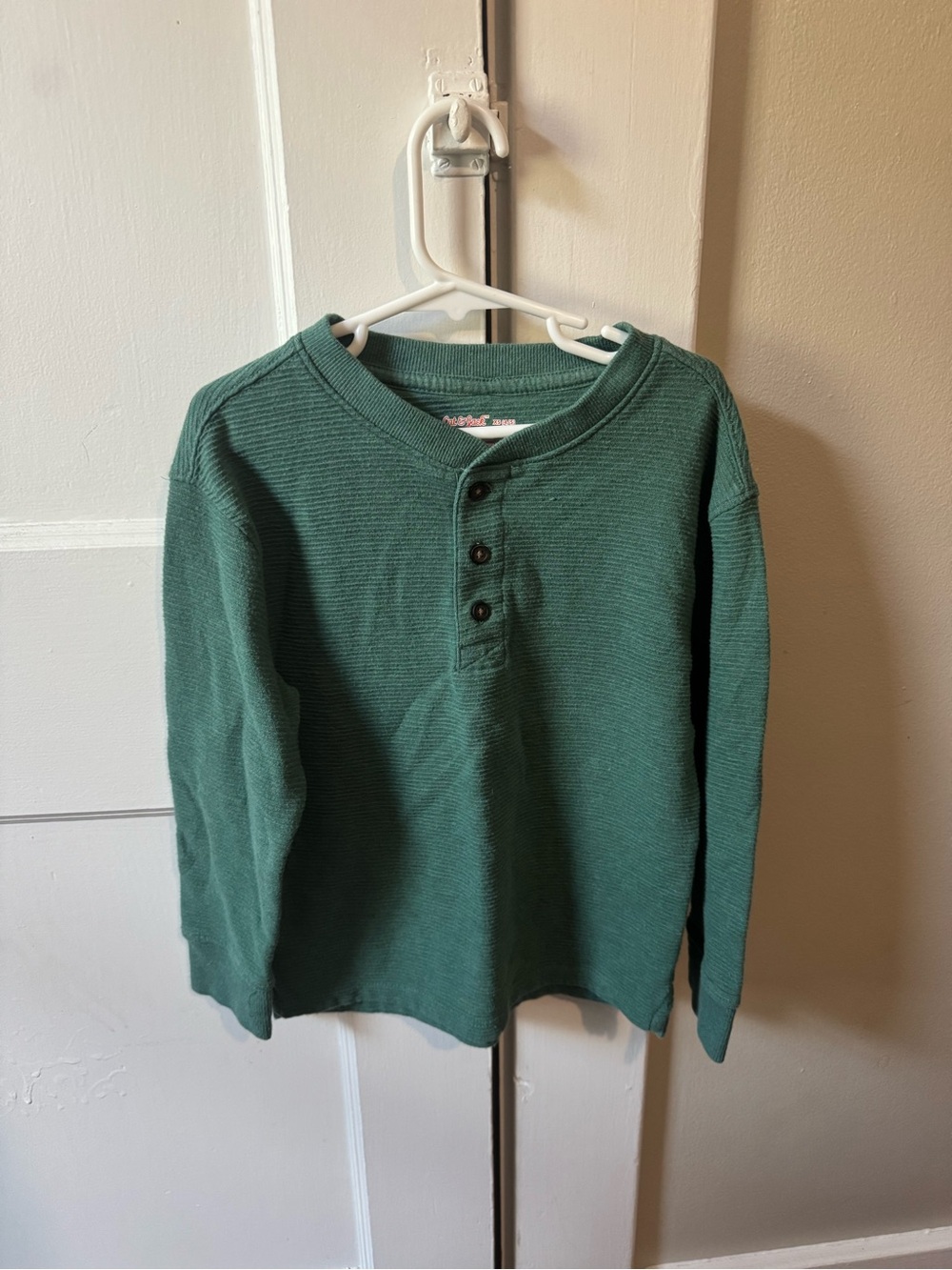 Cat & Jack Green Long-Sleeve Henley Tee